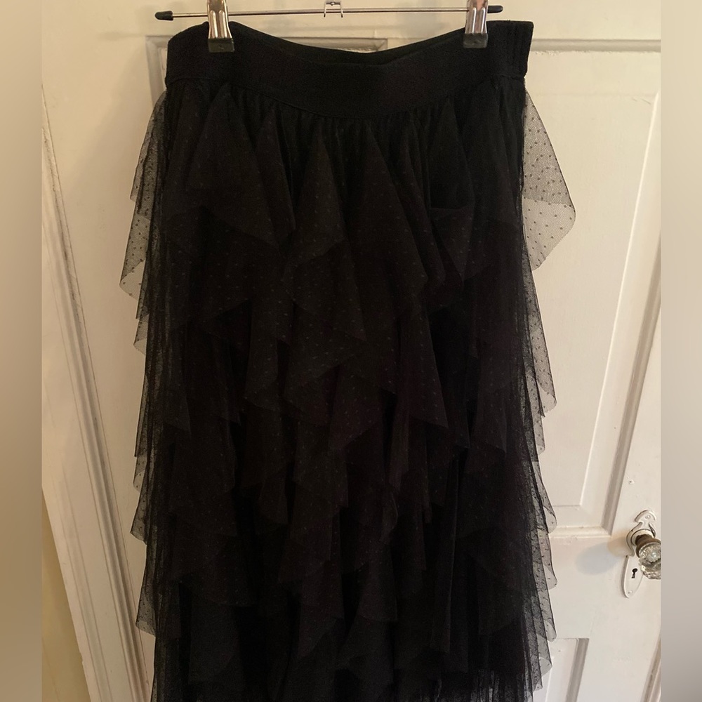 Boutique Black Flowy Maxi Skirt